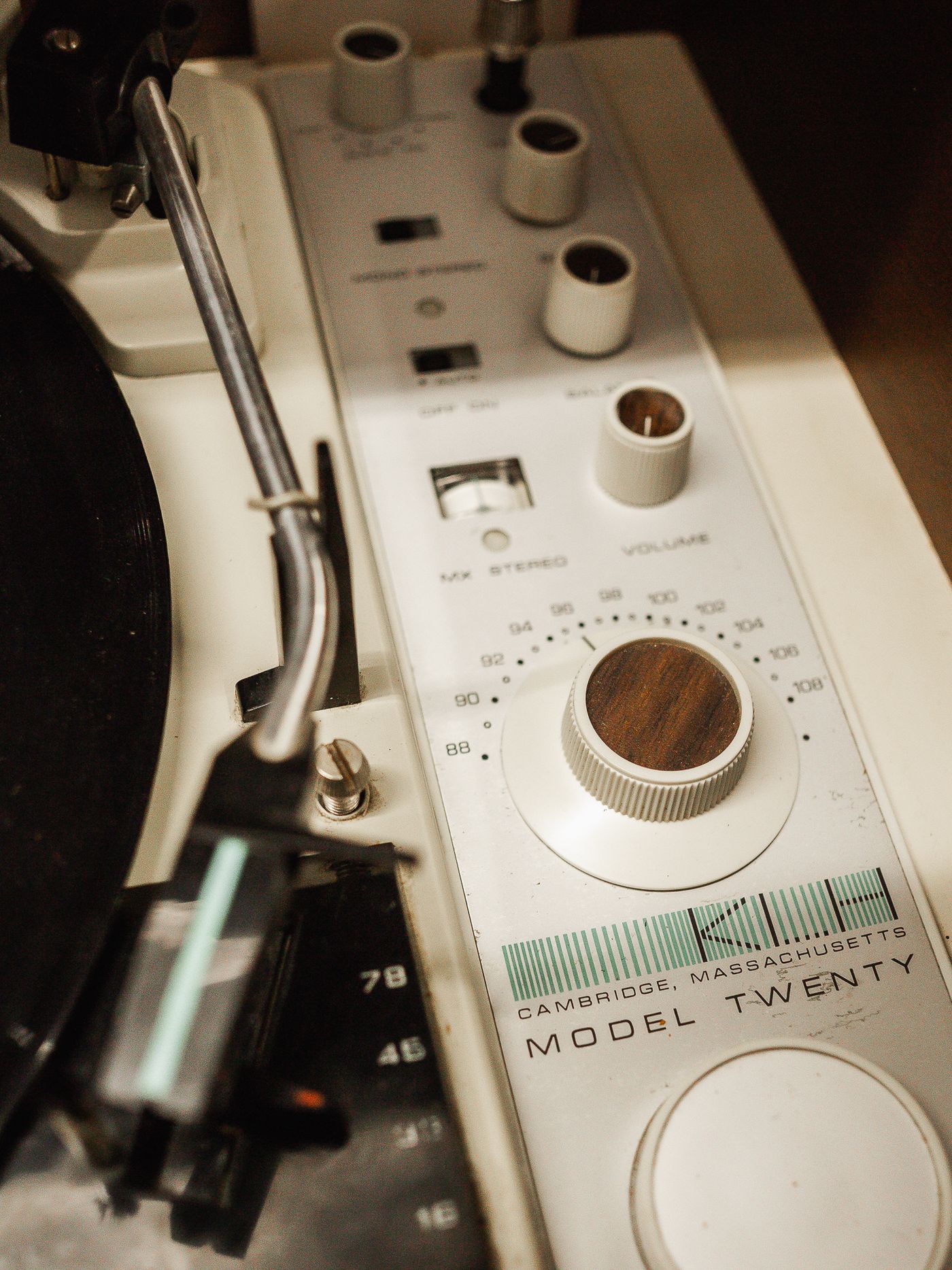 Vintage KLH Model Twenty stereo controls and tonearm
